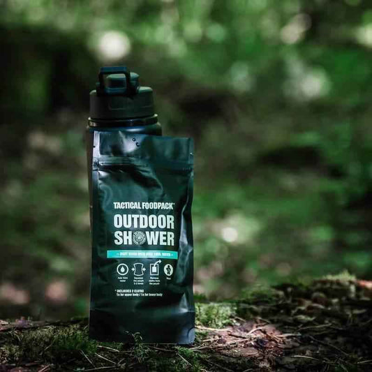 Botella plegable negra de ducha exterior de emergencia con tapa