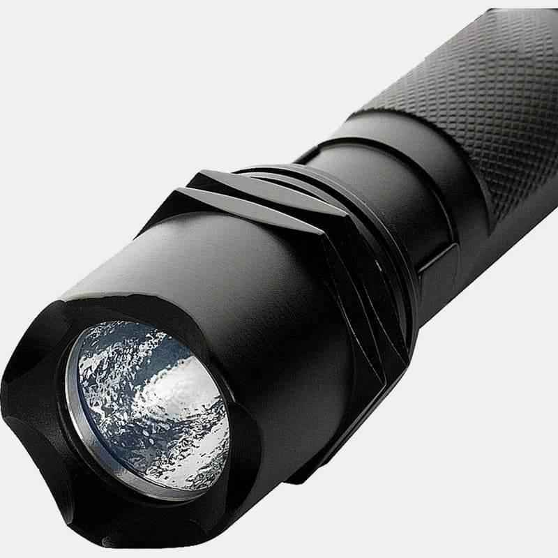 Linterna táctica M22-C M-TAC negra con lente frontal y anillo estriado