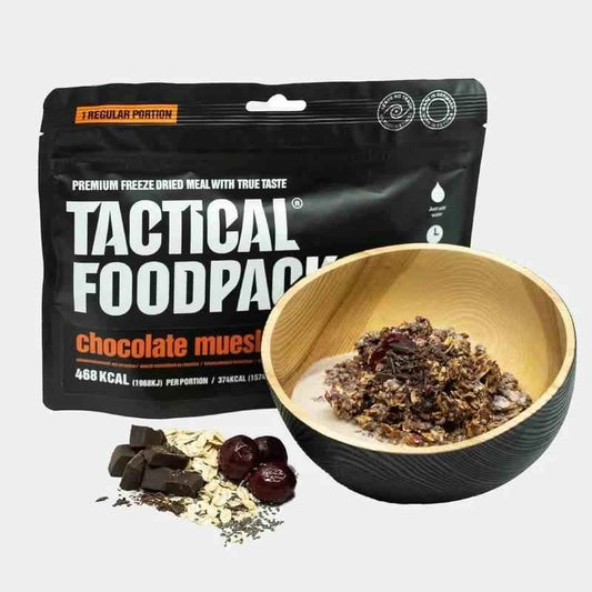 Bolsa de muesli con chocolate y cerezas Tactical Foodpack con cuenco y trozos