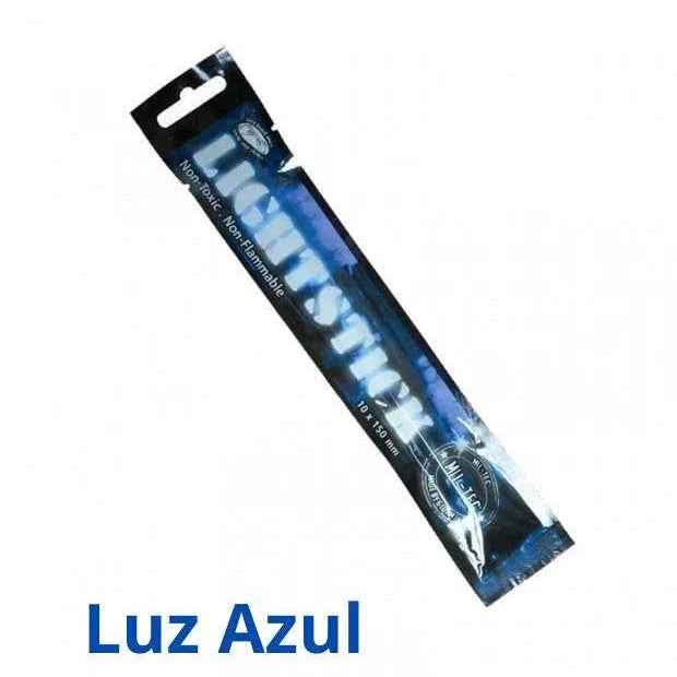 Barra de luz Cialumen Mil-Tec azul, empaque con indicación Luz Azul