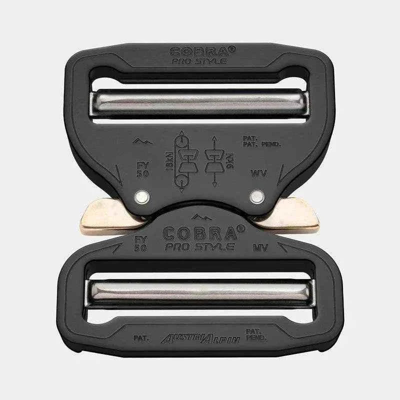Hebilla Cobra® Pro Style de aluminio 50 mm, negra, con pieza ajustable metálica