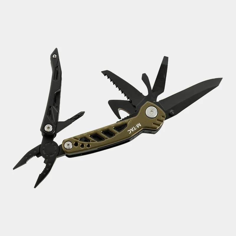 Multiherramienta M-Tac Type 2 con hojas plegables negra y verde oliva