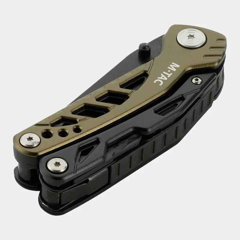 Multiherramienta M-Tac Type 2 con placas doradas y cuchilla negra