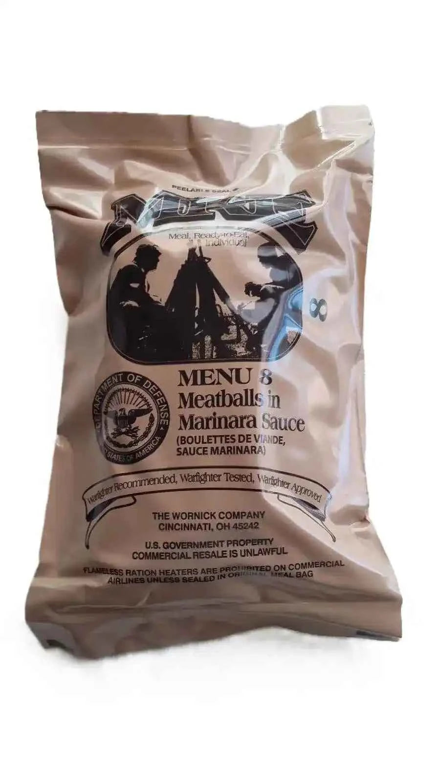 Bolsa de ración MRE Menú 8: albóndigas en salsa marinara