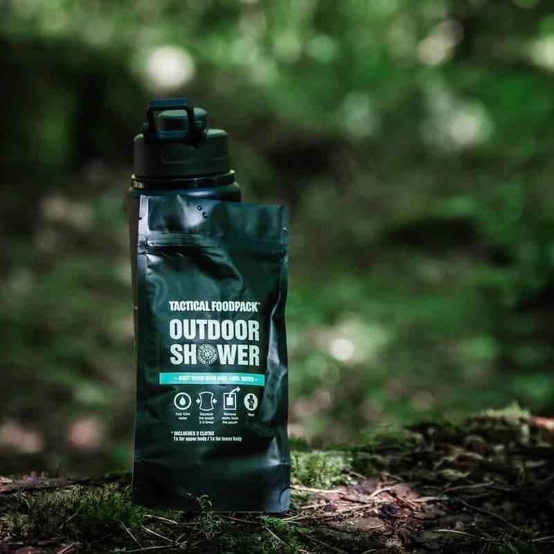Botella plegable negra de ducha exterior de emergencia con tapa