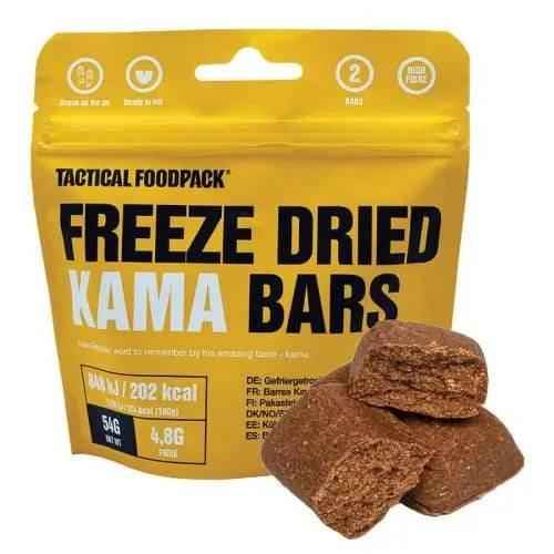 Bolsa de barritas liofilizadas KAMA con trozos de snack marrón