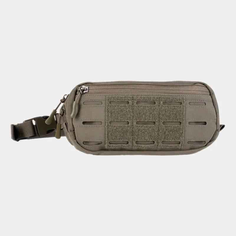 Riñonera táctica MIL-TEC color coyote con panel de corte láser y correa ajustable